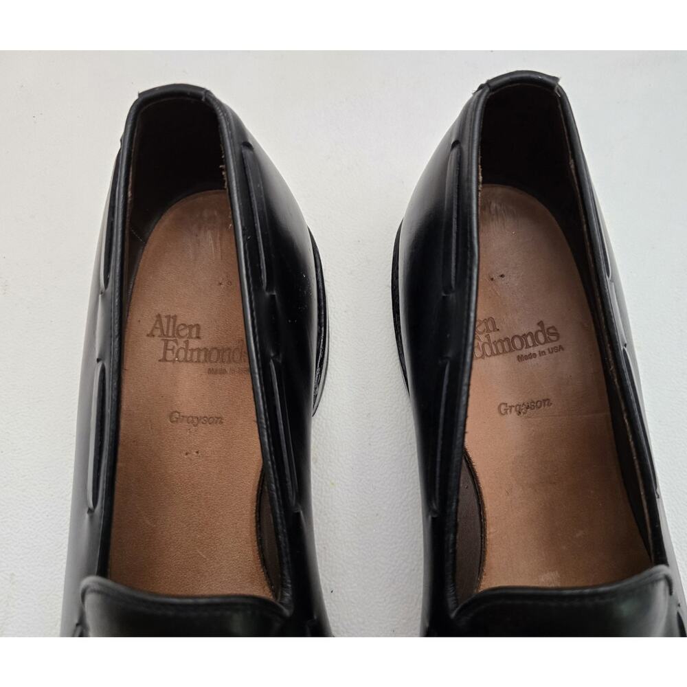 Allen Edmonds Black GRAYSON Mens Leather Tassel Loafers 10 B - Picture 3 of 10